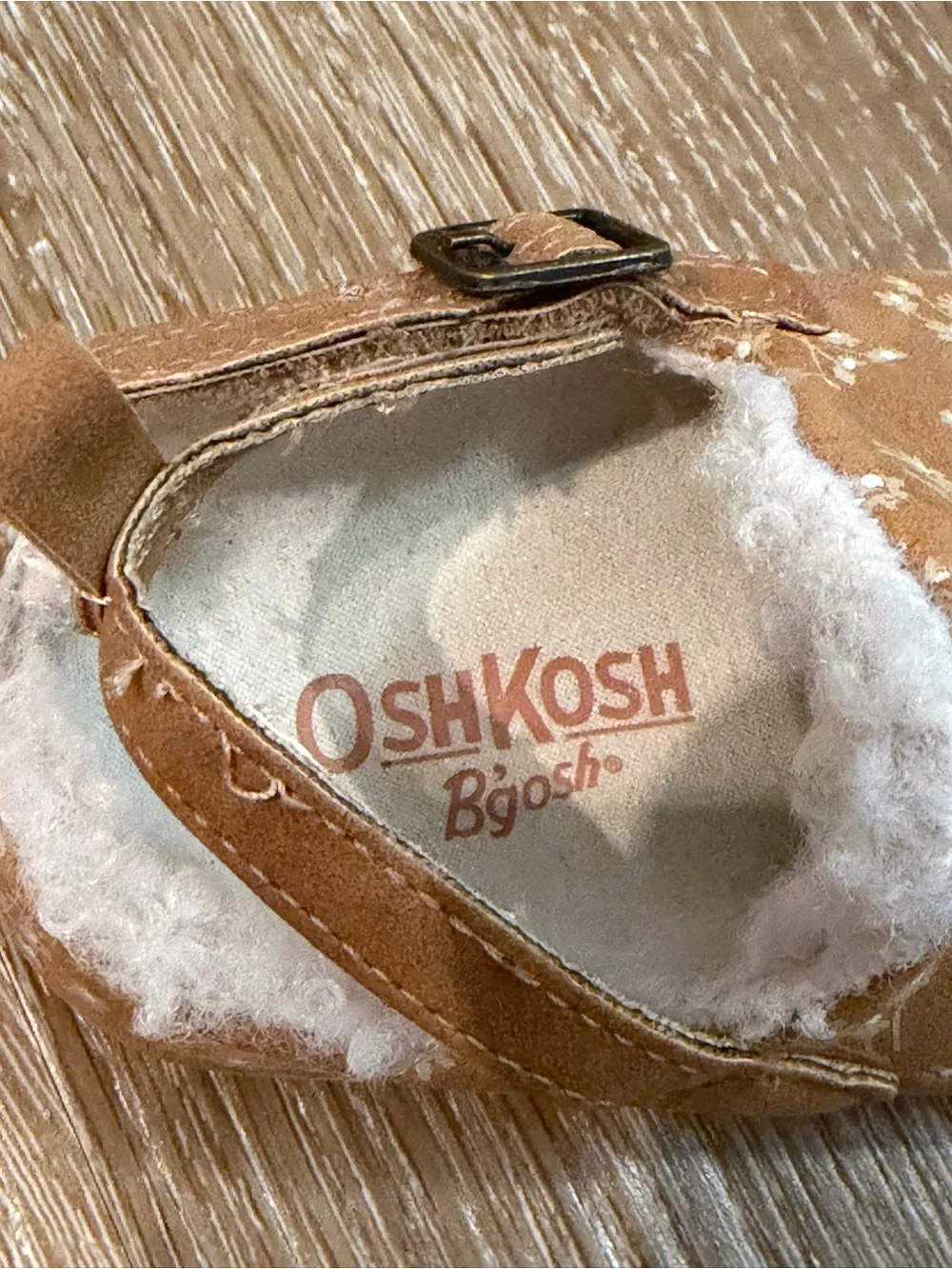 OshKosh B'gosh Tan Floral Mary Jane Baby Shoes